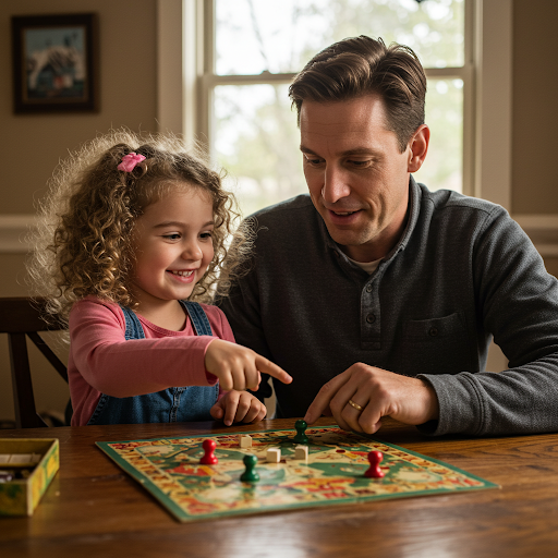 테이블에서 게임을 즐기고 있는 모습