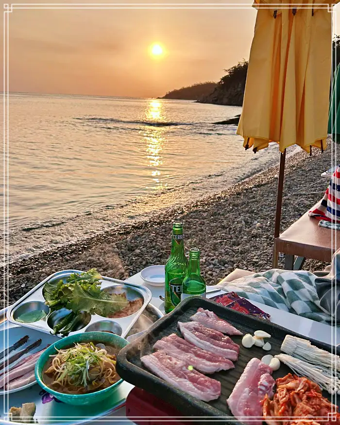 군산 선유도 맛집 해변 오션뷰 삼겹살