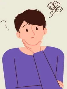 뭔가 고민하고 있는 남성