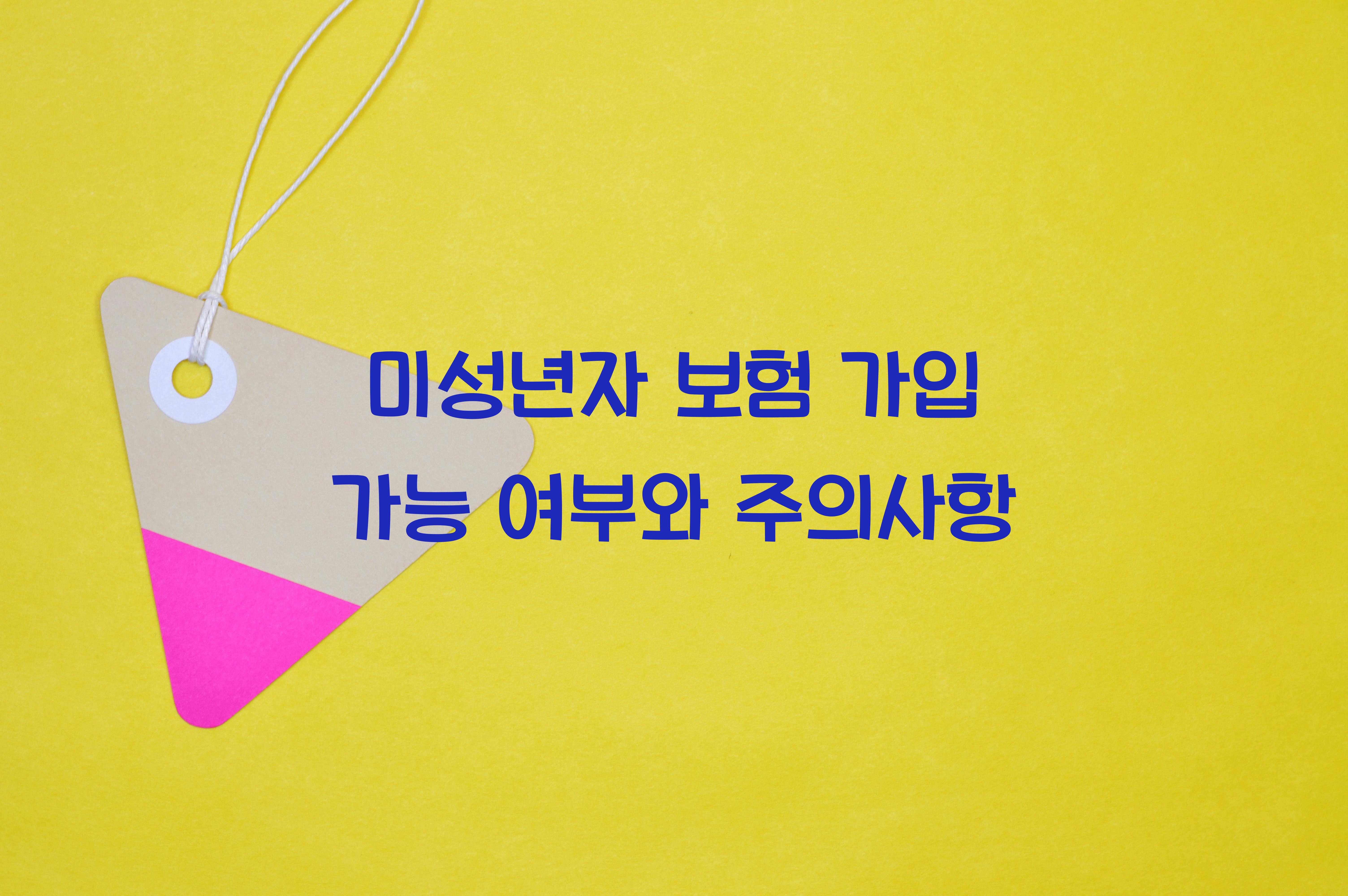 미성년자 보험 가입 가능 여부