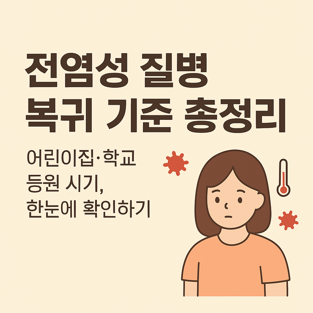 전염성질병 복귀기준 총정리글 썸네일 이미지