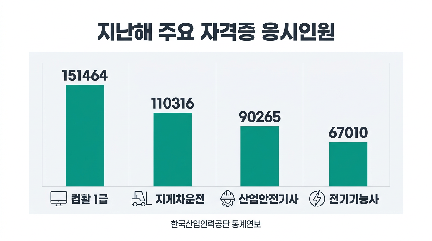 지난해 주요 자격증 응시인원