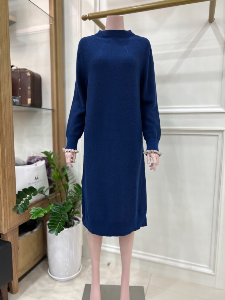 기비키이스 캐시 혼방 양두 원피스 G0WN852