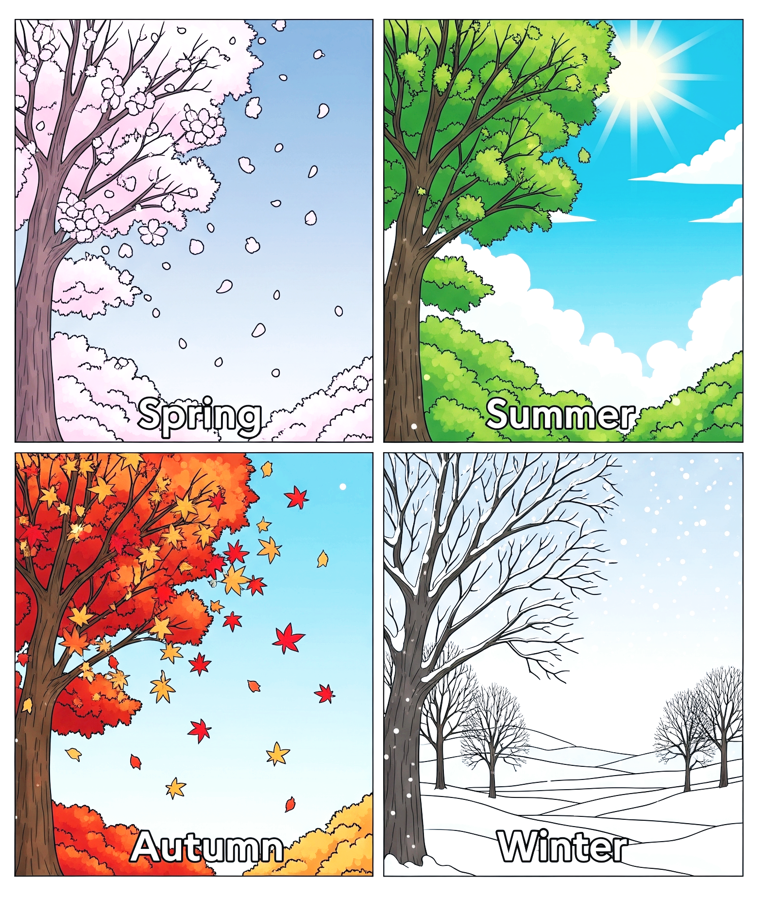 봄 여름 가을 겨울 풍경