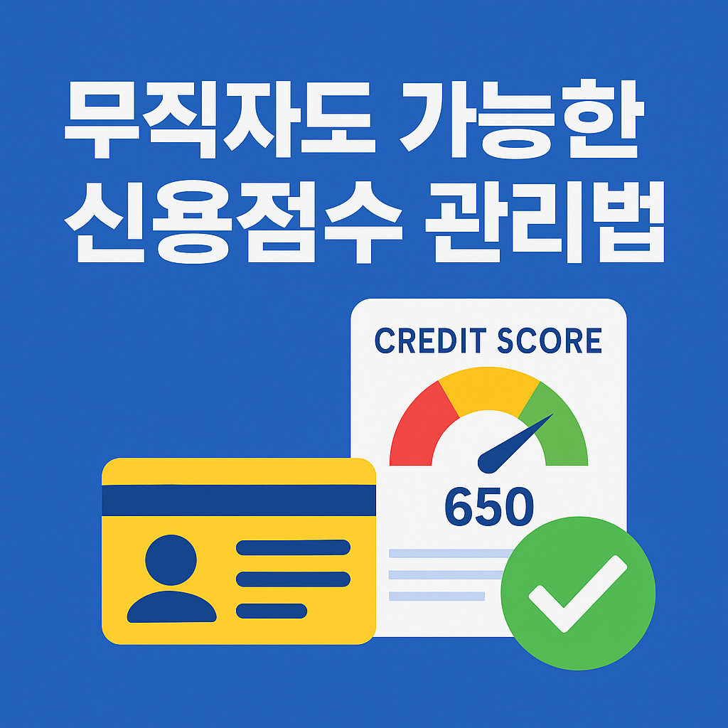 무직자 신용점수 관리방법