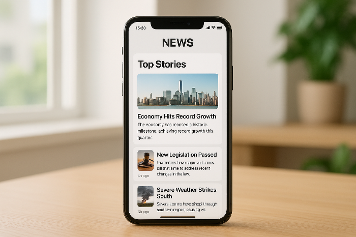 핵심 요약이 표시된 모바일 정보 카드 화면