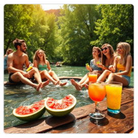 계곡 물놀이 사진