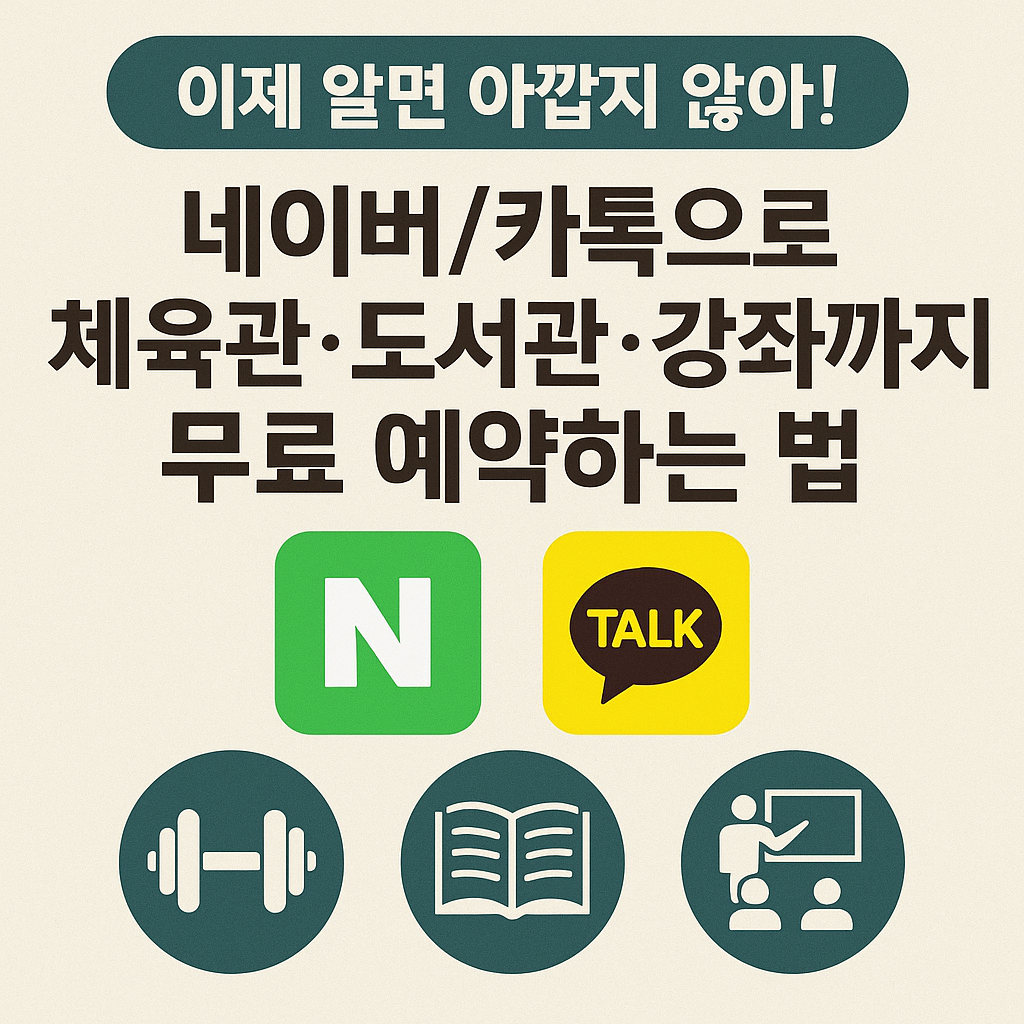 네이버/카톡으로 체육관&middot;도서관&middot;강좌까지 무료 예약하는 법