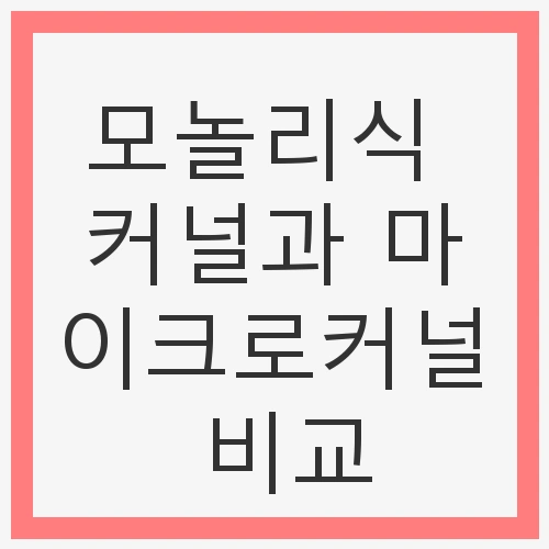 모놀리식 및 마이크로커널 운영 체제 아키텍처의 이해