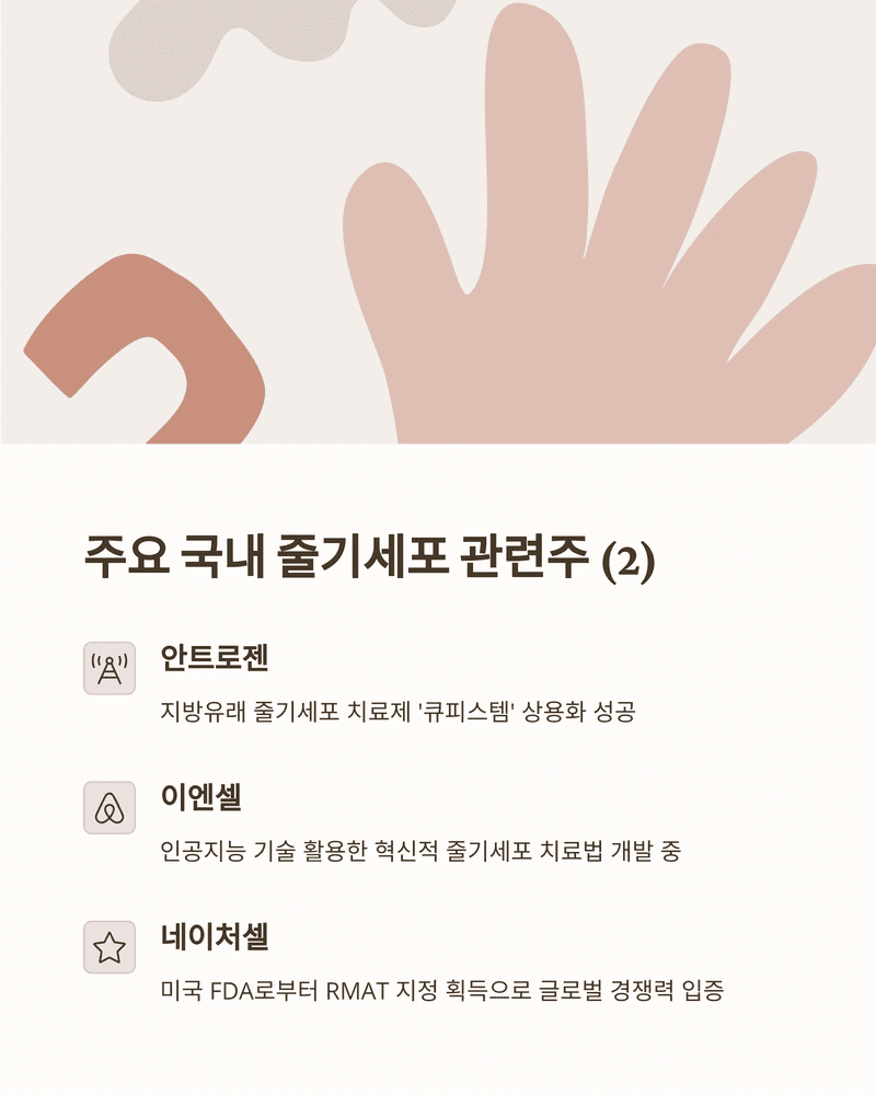 줄기세포 관련주 및 시장 현황