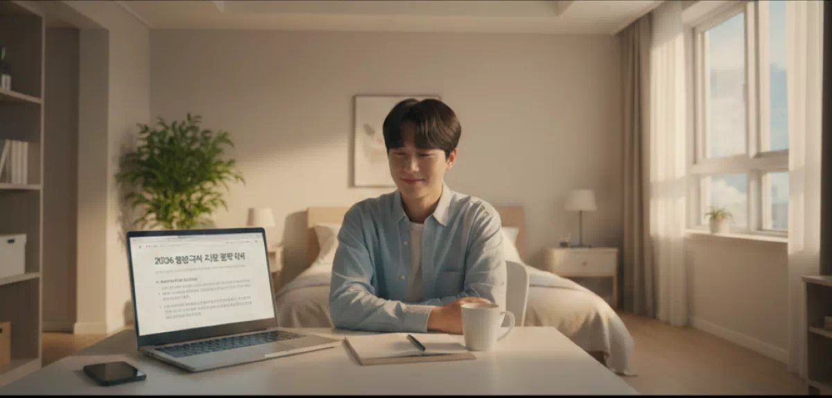 2026년 청년 주거비 지원 정책을 확인하며 웃는 이미지