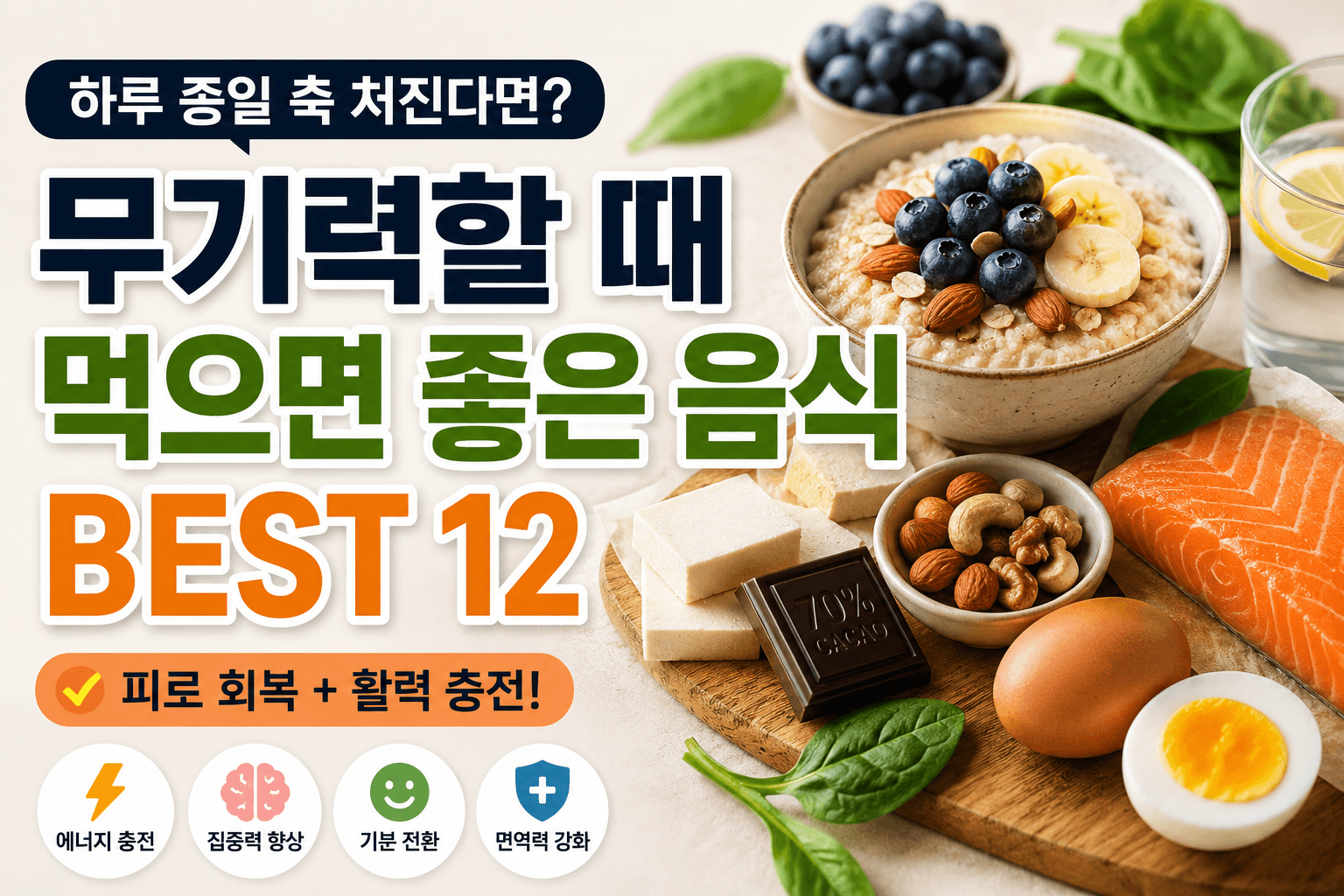 하루 종일 축 처진다면? 무기력할 때 먹으면 좋은 음식 추천