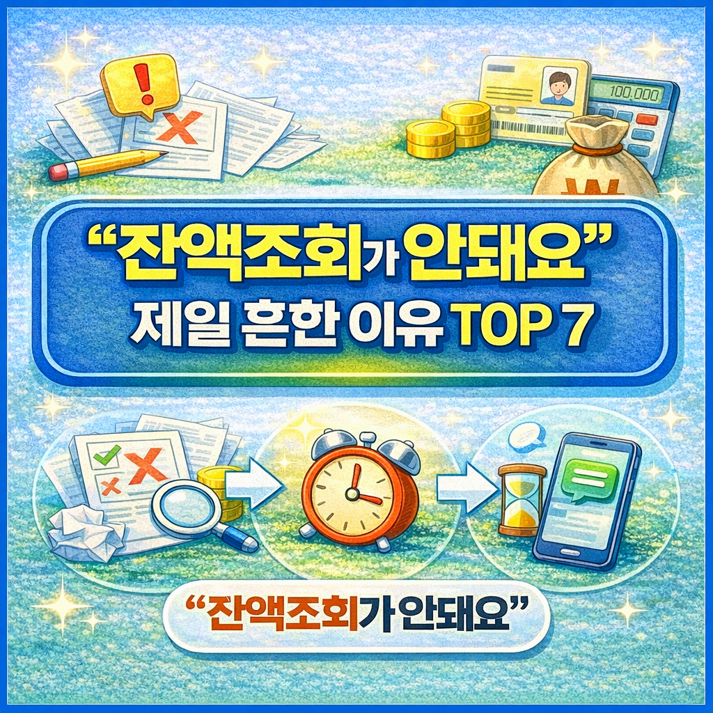 &ldquo;잔액조회가 안돼요&rdquo; 제일 흔한 이유 TOP 7