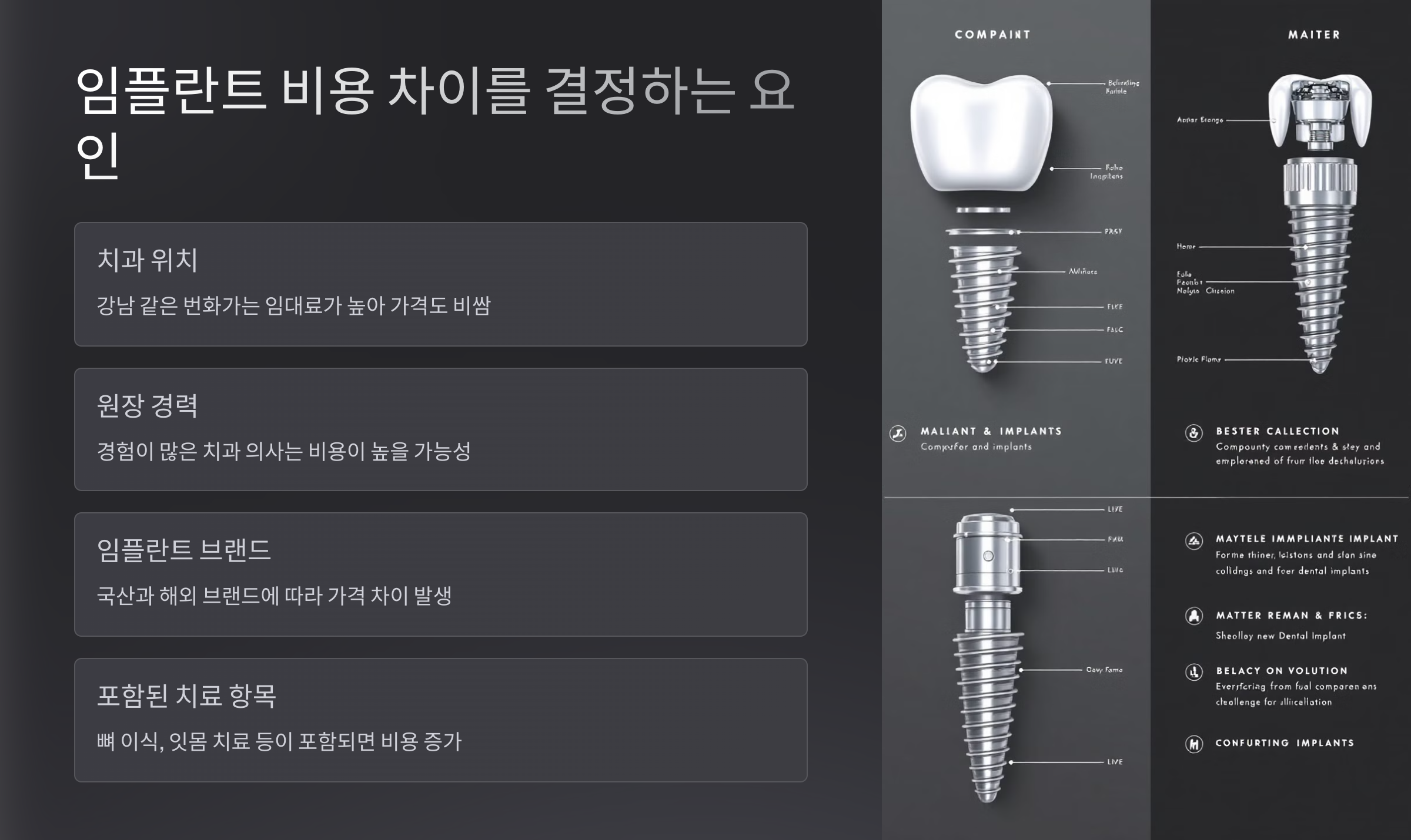임플란트 비용 차이를 결정하는 요인