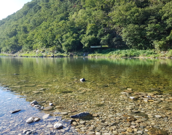홍천 팔봉계곡 — 모래바닥과 얕은 물, 가족 여행에 딱