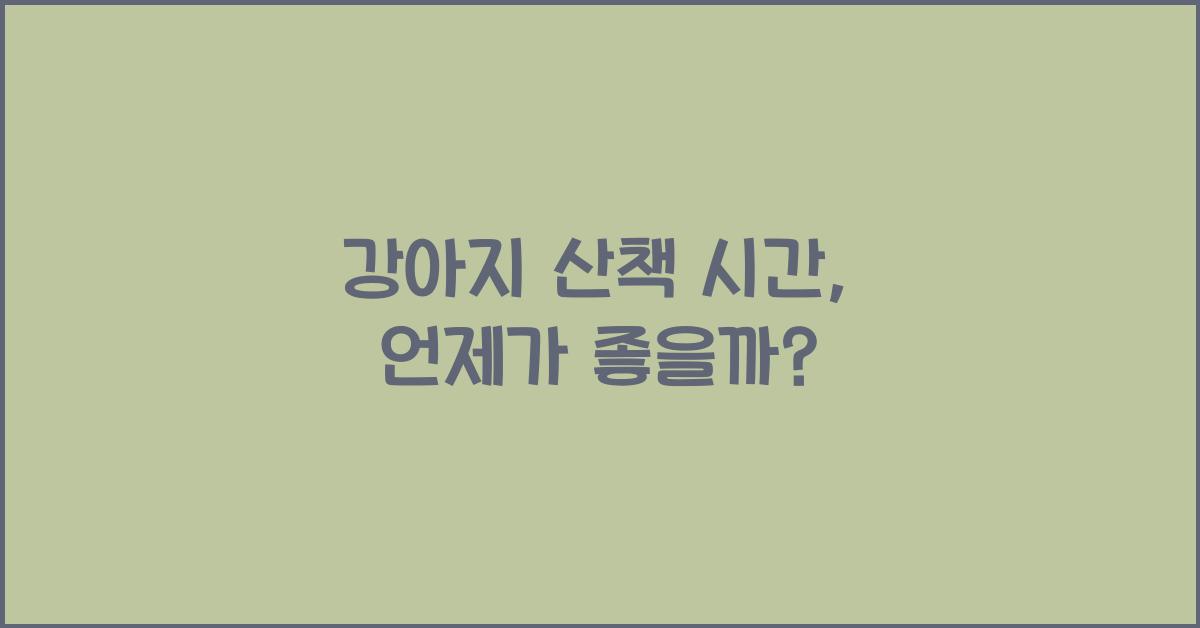 강아지 산책 시간