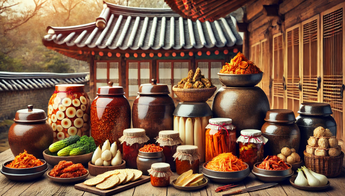 한국의 정겨운 전통적인 음식 사진