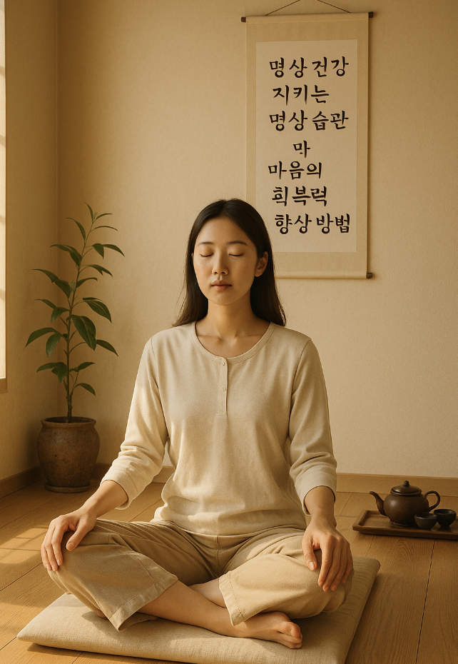 명상 습관과 관련한 이미지