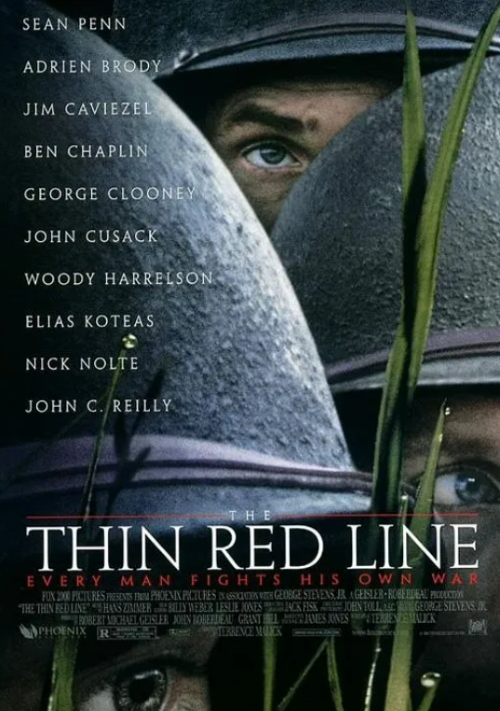 영화 신 레드라인 포스터, 과달카날 전투를 배경으로 전쟁의 내면을 그린 전쟁 영화 명작