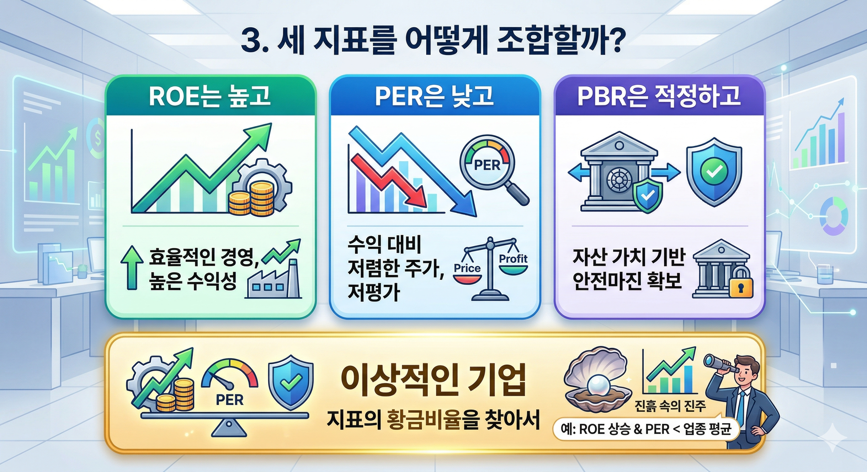**"ROE, PER, PBR 조합으로 주식 저평가주 찾는 법"*