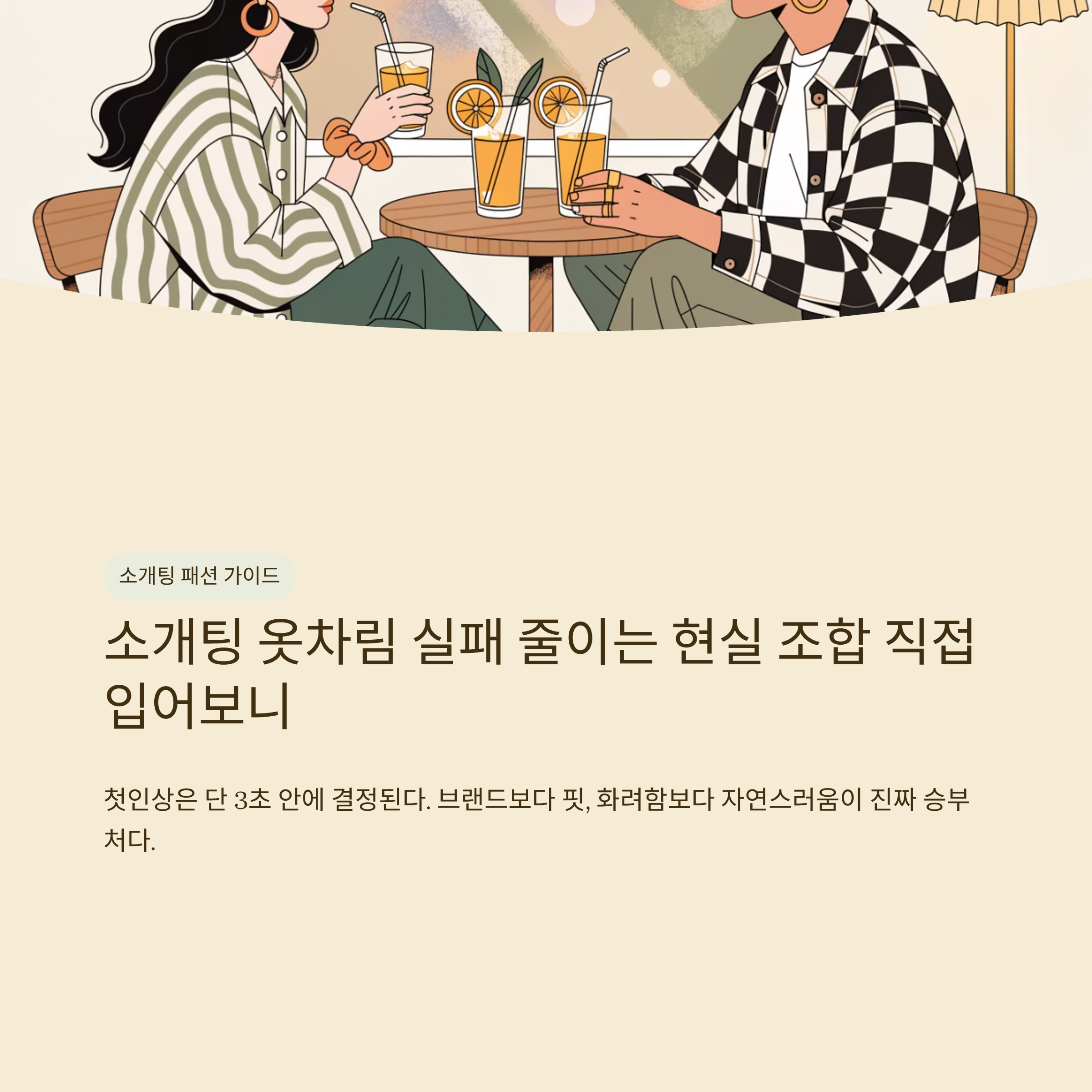 소개팅 옷차림 실패 줄이는 현실 조합 직접 입어보니
