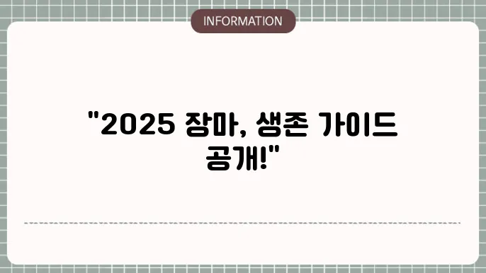 2025 장마에 대비하는 방법