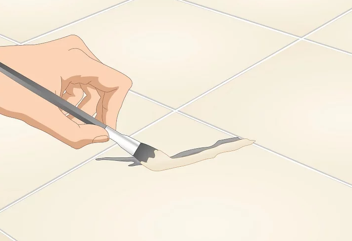 타일 색깔에 맞춰 에폭시에 색을 칠한다.