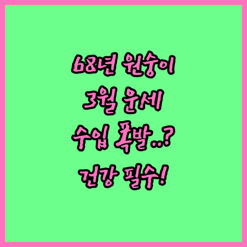 2026년 3월 68년생 원숭이띠 운..
