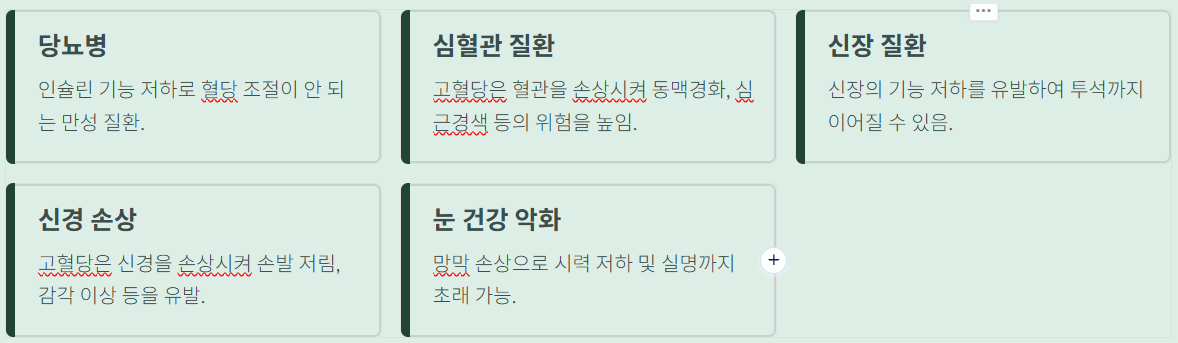 혈당 관리 중요성