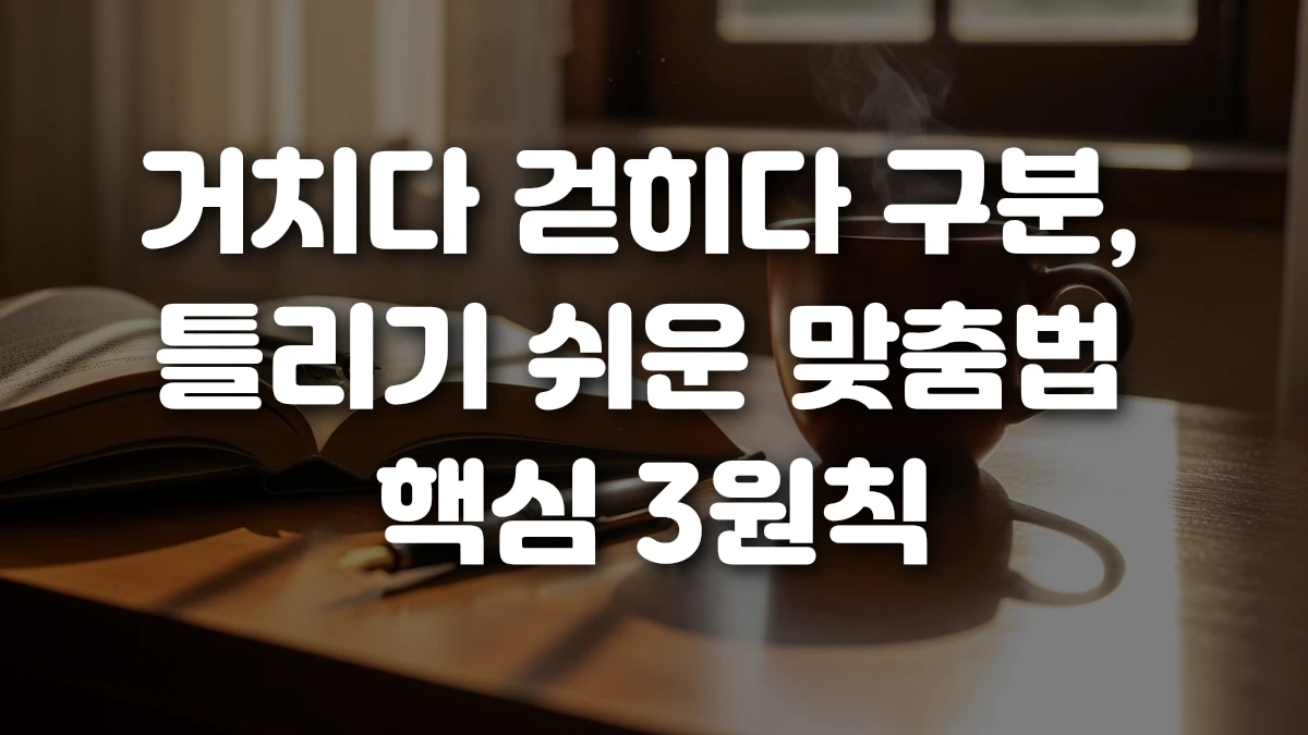거치다 걷히다 구분 틀리기 쉬운 맞춤법 핵심 3원칙