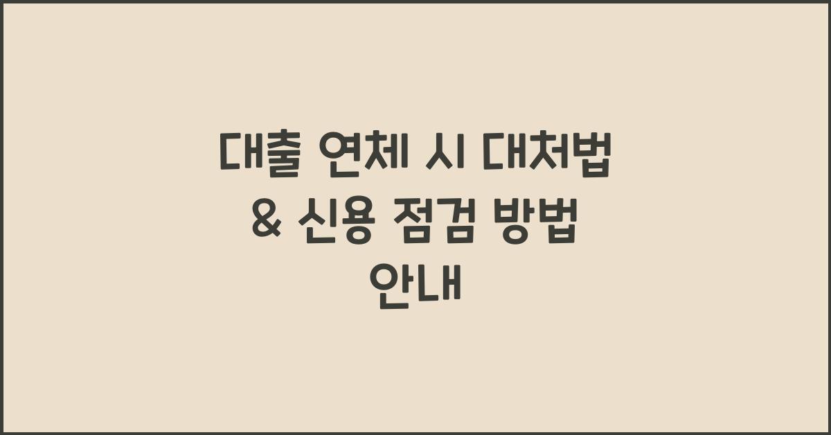대출 연체 시 대처법