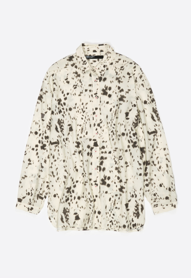 {셔츠} 런닝맨 792회 :: 지예은 / 빔바이롤라 애니멀 프린트 셔츠 블라우스