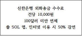 신한은행 외화계좌 수수료