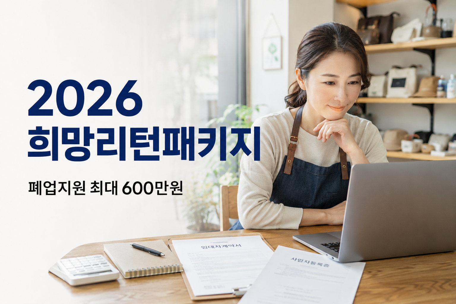 2026 희망리턴패키지 폐업지원 신청 방법을 확인하는 한국인 소상공인