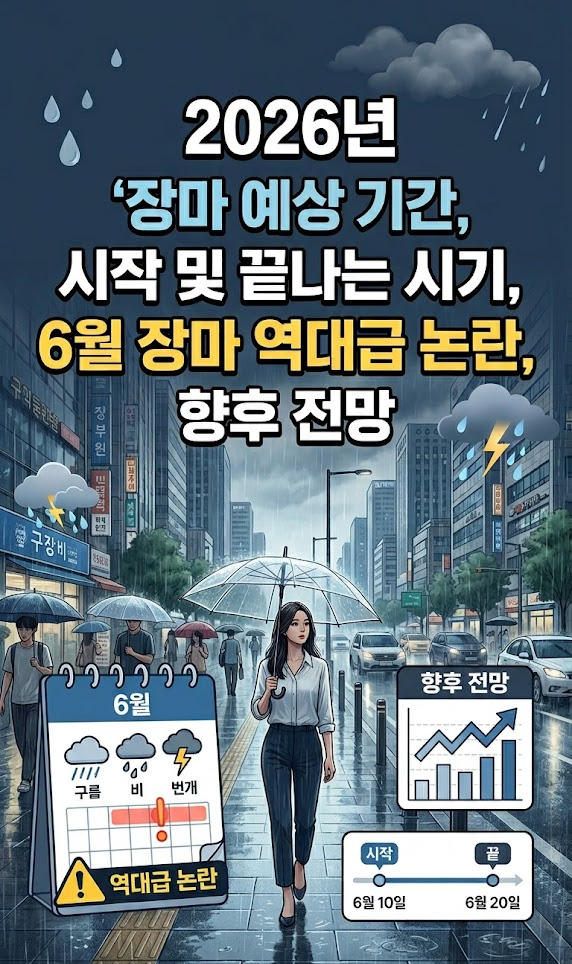 2026년 장마 예상 기간, 시작 및 끝나는 시기, 6월 장마 역대급 논란, 향후 전망