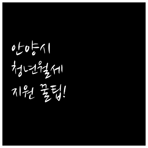 2026 안양시 청년월세지원 신청 방..