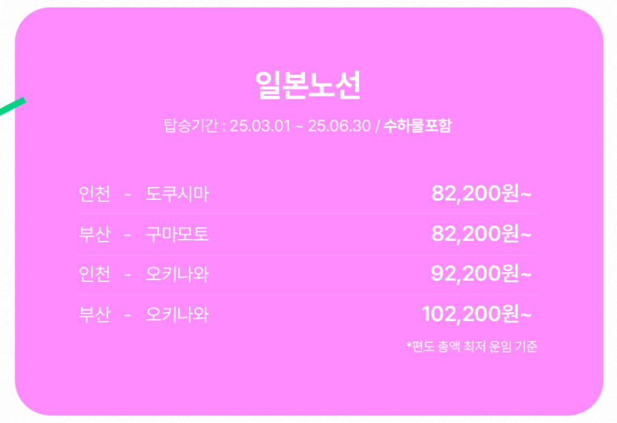 항공권 노선