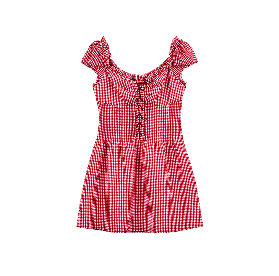 신수현 원피스! 화려한 날들 14회 이수빈 레이스업 체크 원피스 패션