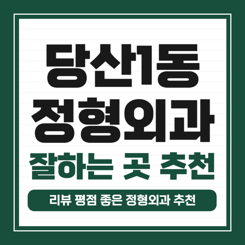 영등포구 당산1동 정형외과 유명하고 잘하는 곳 추천 TOP 5