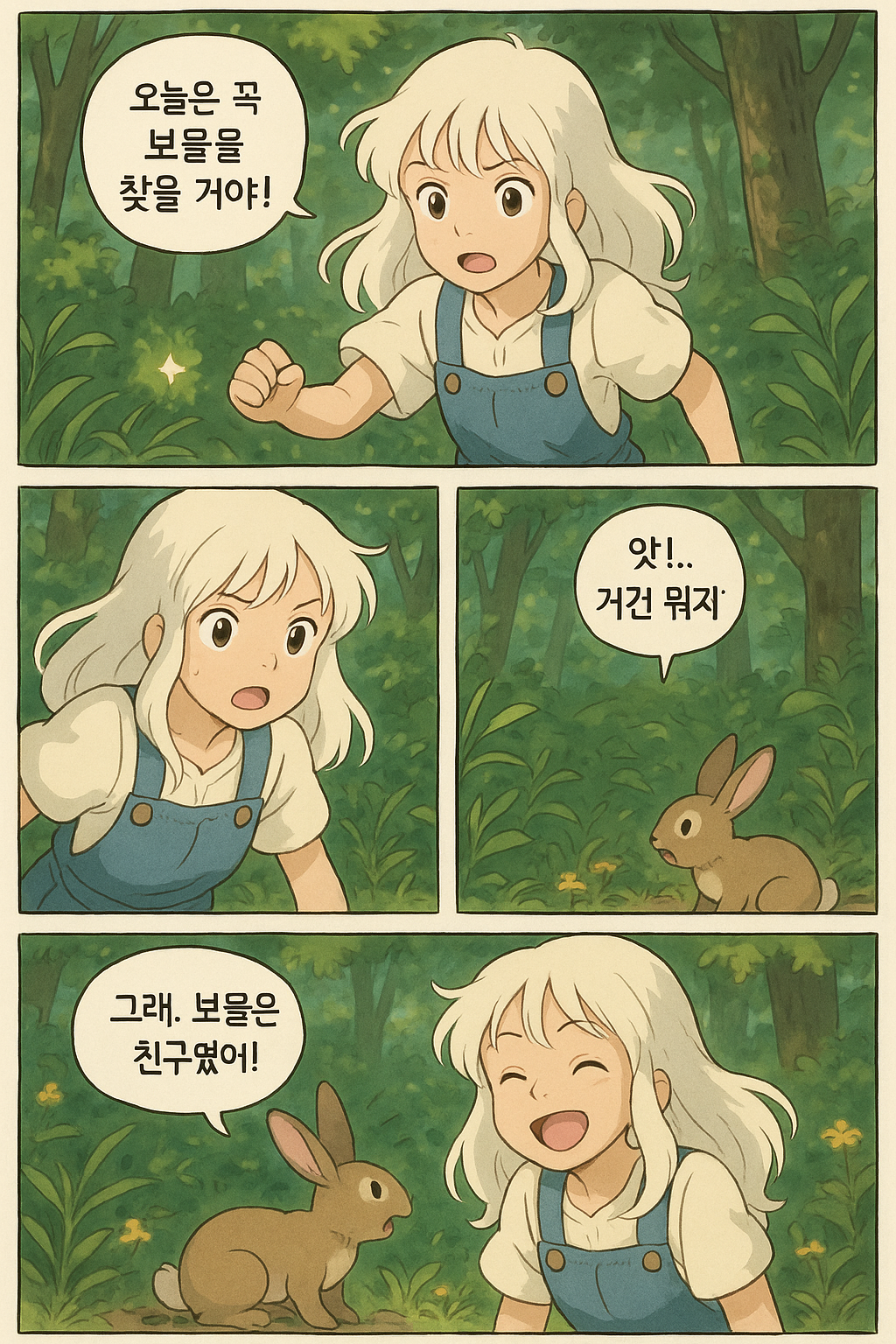 지브리풍 우리집 강아지?! 챗GPT 반려동물 인간화, GPT 4컷 만화, 무료에서도 사용 가능