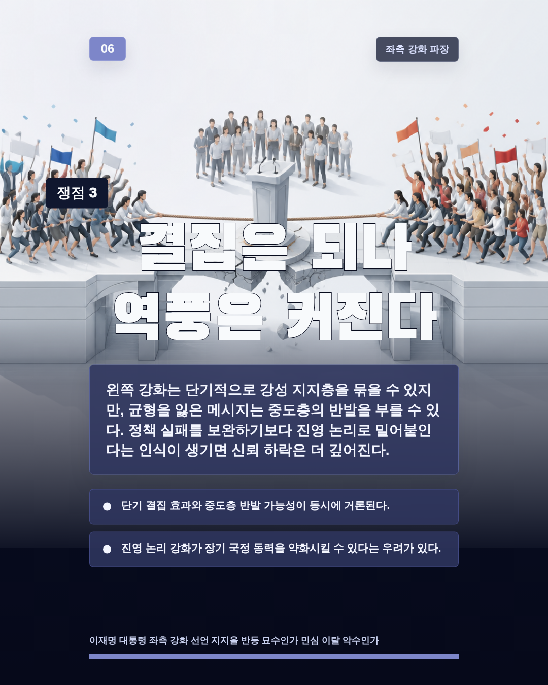 결집은 되나 역풍은 커진다