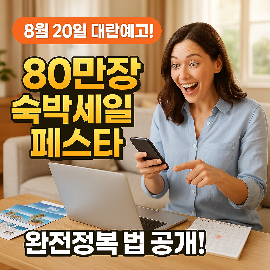 8월 20일 대란예고! 80만장 숙박세일페스타 완전정복법