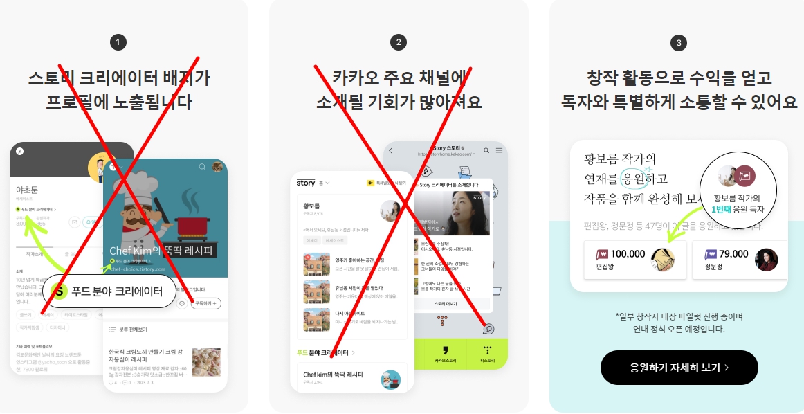 스토리 크리에이터 응원하기