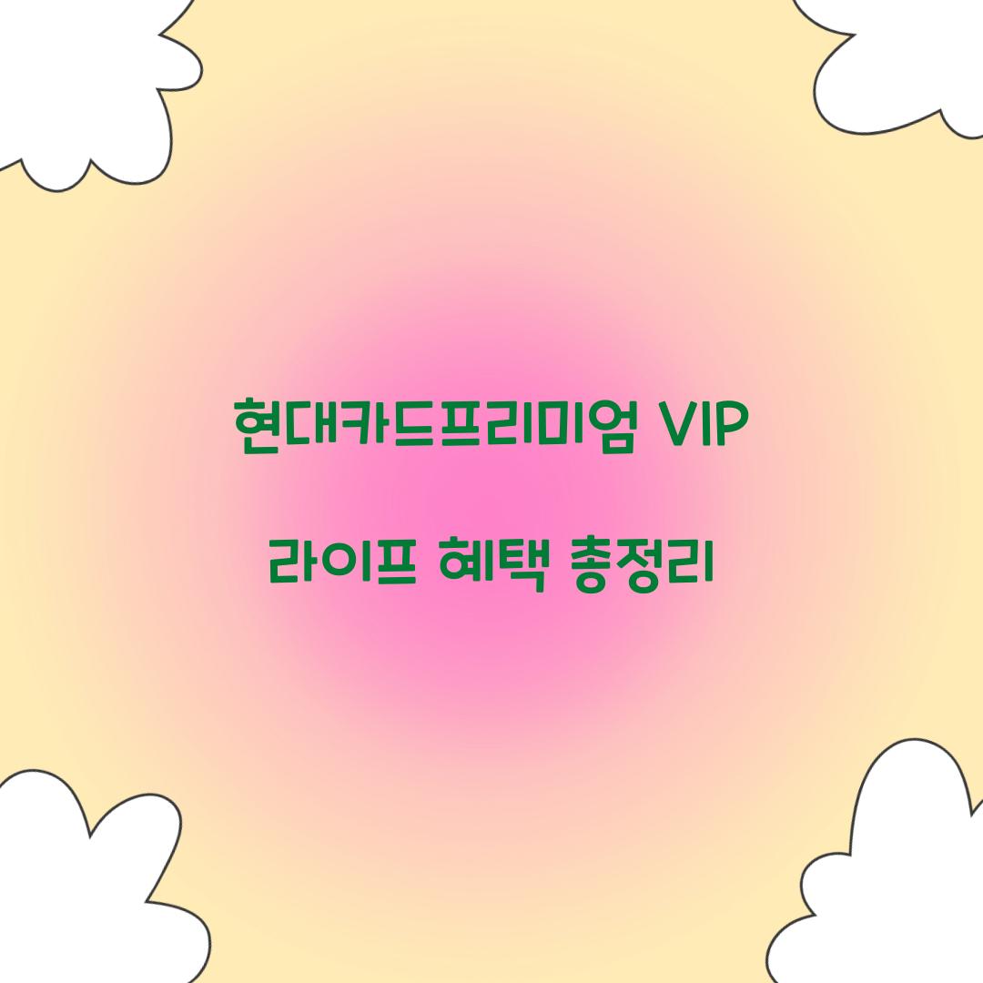 현대카드프리미엄 VIP 라이프
