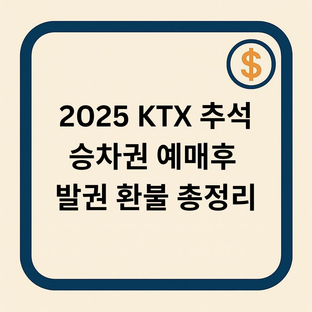 KTX 추석 승차권 예매 후 꼭 알아야 할 발권·환불·사용법 총정리