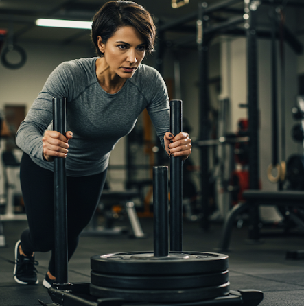 근력 운동을 하는 30대 여자