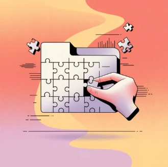 파일 복구 기능 비교 퍼즐 예시 일러스트