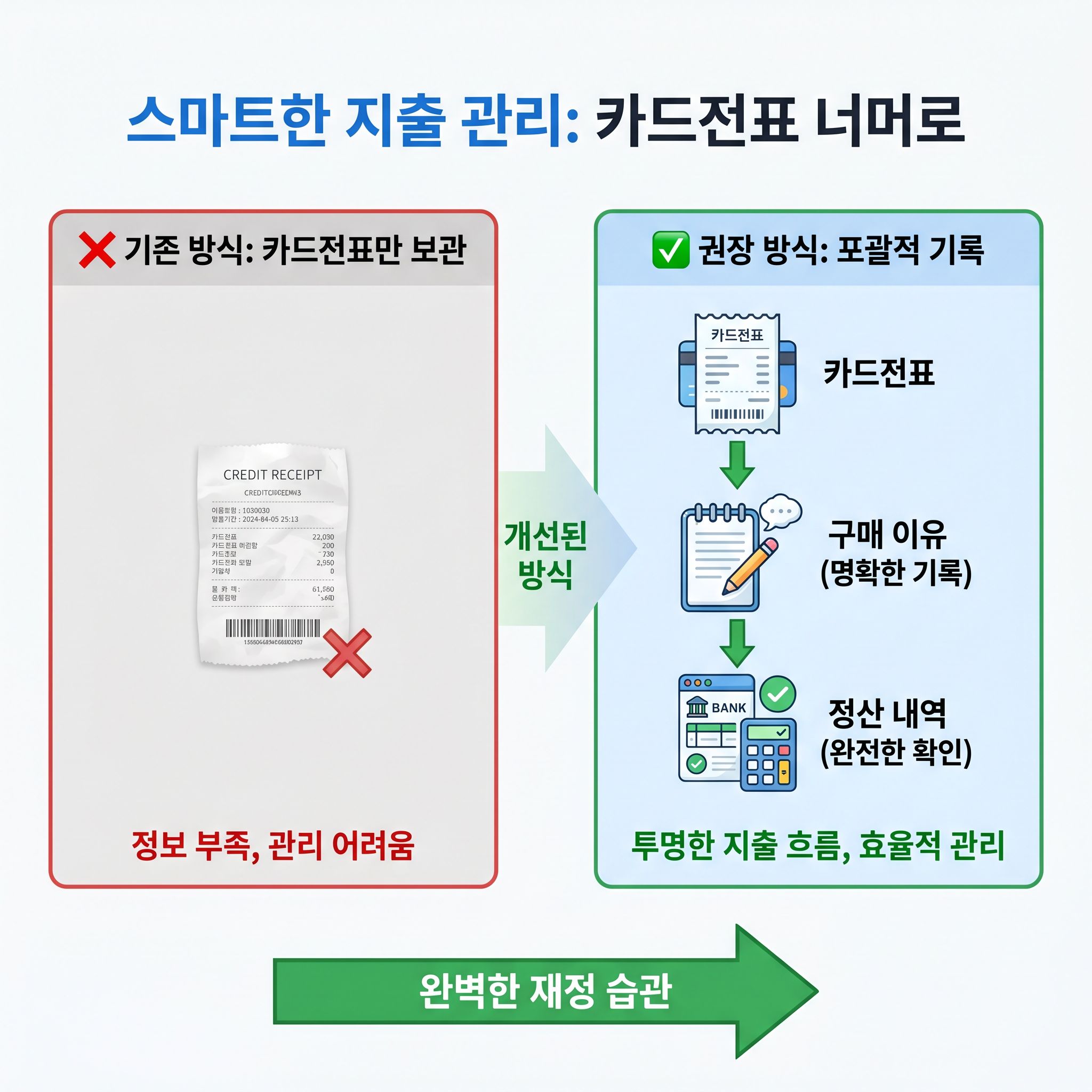 직원 개인카드 결제 비용처리 체크리스트 이미지