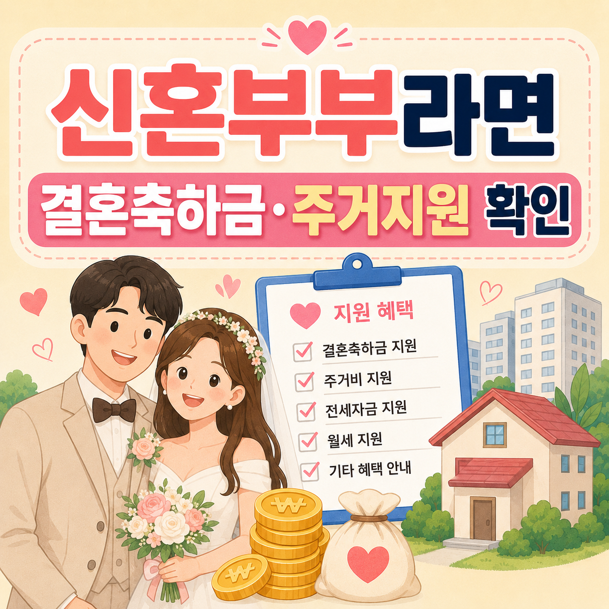 익산시 신혼부부 결혼축하금과 주거지원 확인 이미지