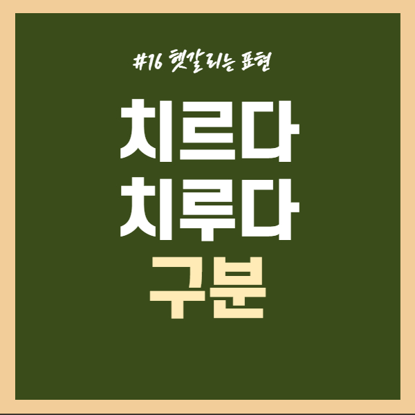 치르다-치루다-구분하기